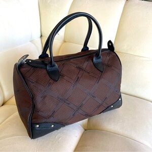 LONGCHAMP Paris Canvas and leather tote bag, perfect condition. Made in France